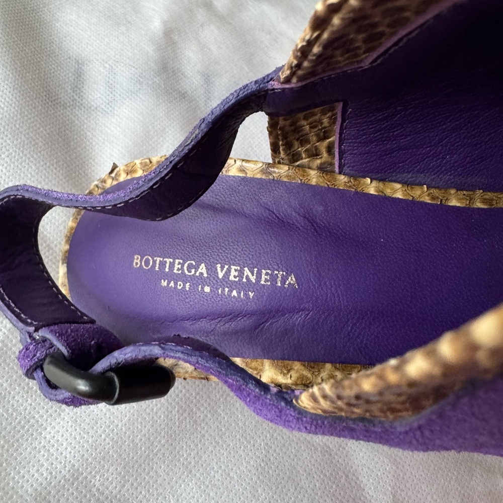 Bottega Veneta Suede Python Sandals - image 7